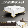 Set of 2 White Square Tablecloths 132 x 132 cm