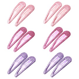Glitter Hair Snap Clips - Metal Hair Clips Colourful Glitter Sequins Hair Clips Hair Styling Accessories for Toddlers Children Girls Women
