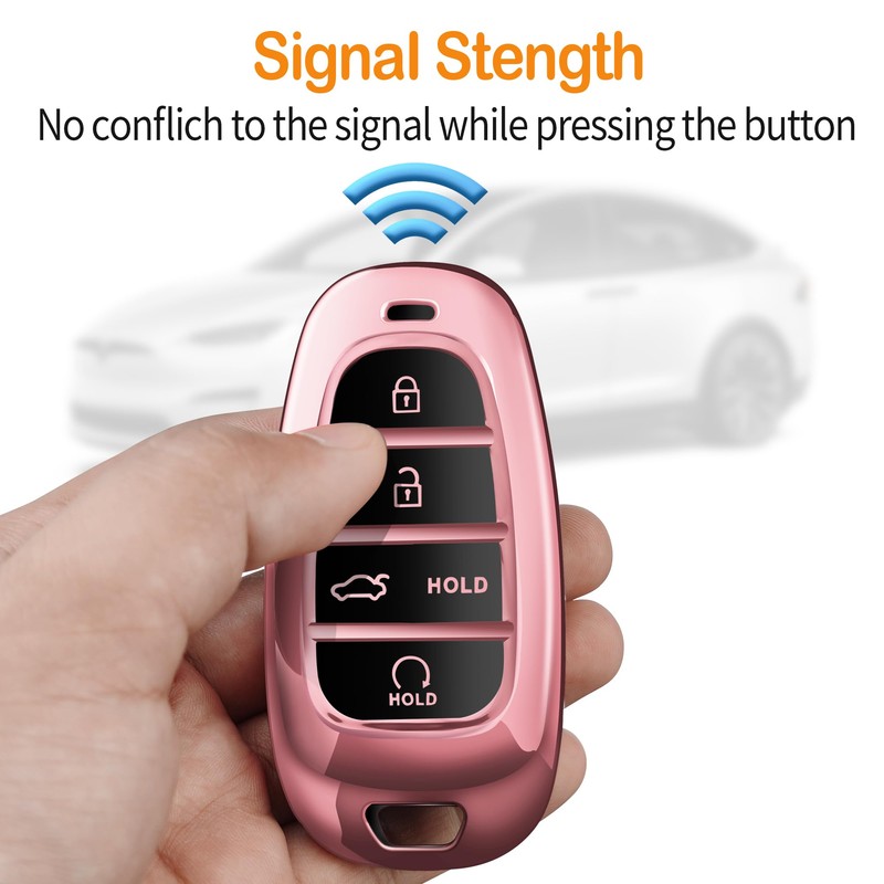 Sindeda for Hyundai Key Fob Cover with Keychain Soft Full
