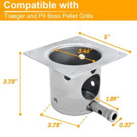 GasSaf Stainless Steel Fire Burn Pot Replacement for Traeger and Pit Boss Pellet Grills with Screws