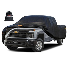 Kayme Full Size Truck Cover Waterproof All Weather, Heavy Duty Outdoor Pickup Cover Universal Fit Chevy Silverado GMC Sierra 2500HD 3500HD Ford F250 F350 RAM 2500 3500 (Up to 262 inch) XXXL.Black