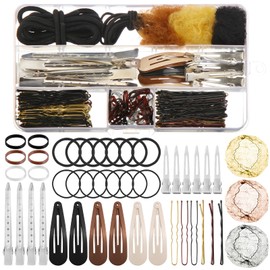 219 Pcs Hair Accessories Kit - Bobby Pins Bun Hair Nets U Shaped Hair Pins Metal Hair Clips Hair Rubber Bands for Women Girls Travel Ballet Dance Stuff with Organizer Box
