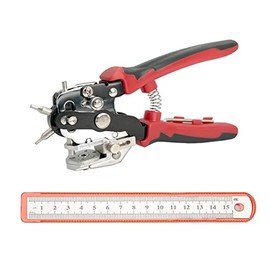 Maerd Leather Hole Punch Set, Professional leather Punch Tool, 6 Multi-Hole Sizes Heavy Duty Belt hole puncher, leather Fabric Hole Puncher for Crafts & DIY, Saddles, Straps, Cardboard, Plastic