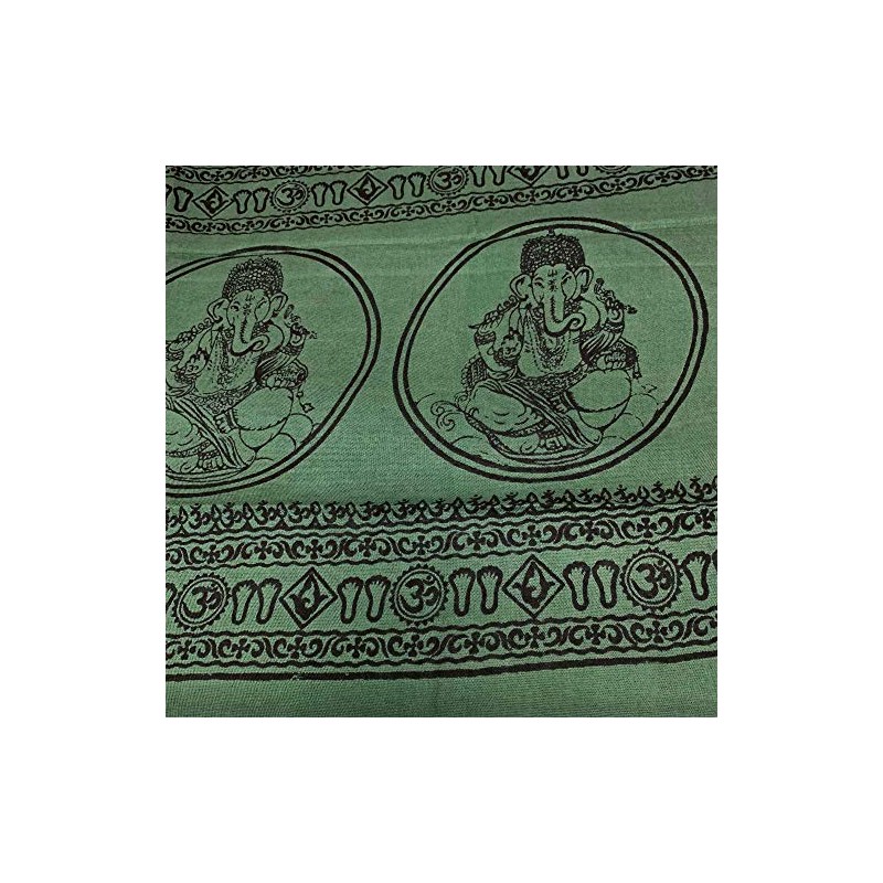Ganesh Cotton Altar Cloth Prayer Shawl (43" x 66") (Hunter