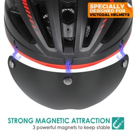Victgoal Bike Helmet Goggles Visor Strong Magnetic Eye Shield (Colorful)