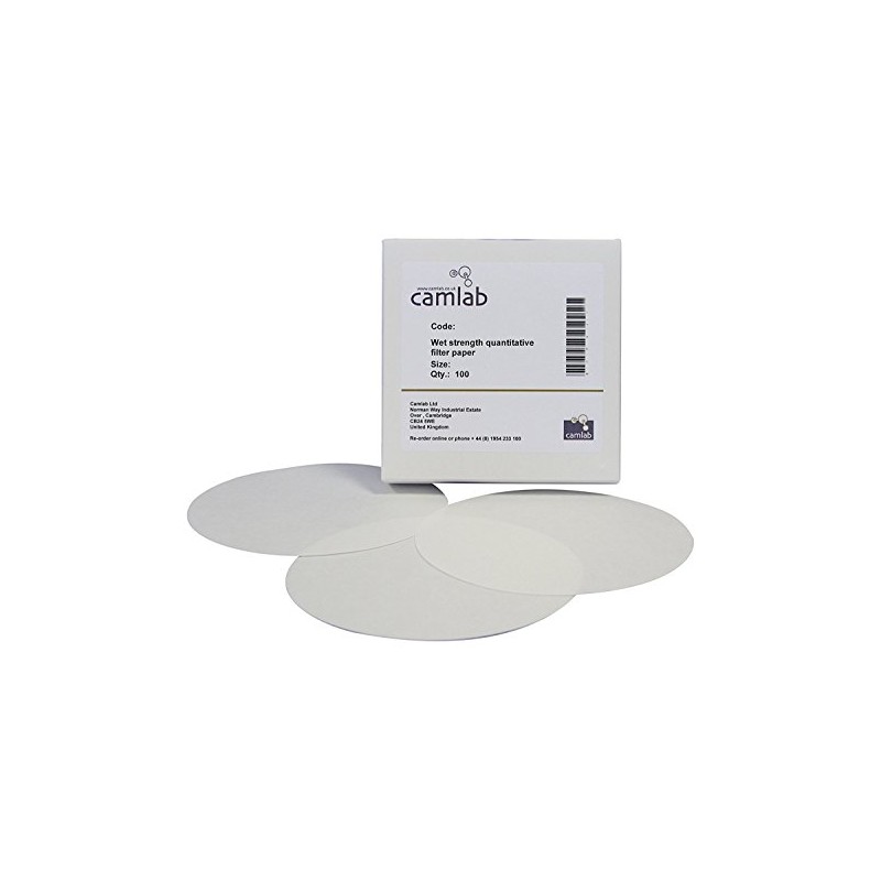 Camlab 1171188 Grade 53 [540] Quantitative Wet Strength Filter Paper,