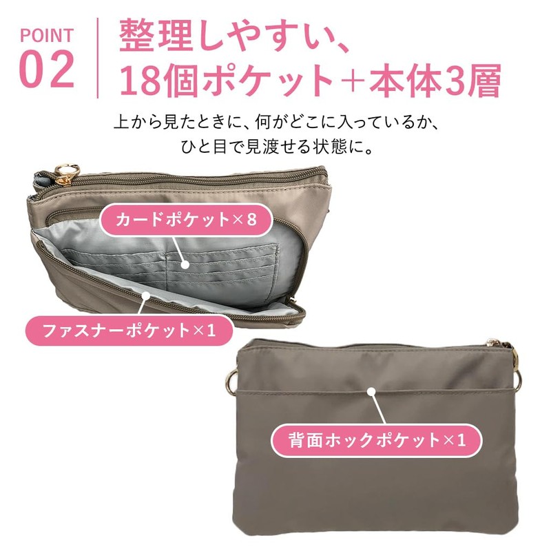 Bijin Shunou 4F03 Multi-functional 3-Layer Shoulder Bag, Convenient Storage, For
