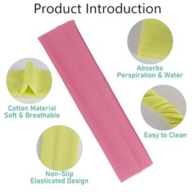 WADY Diadema de Algodón de Yoga, 12 Colores Diademas de Yoga para Mujer Elástico, Transpirable Banda para Sudor Antideslizante Adecuado para Ejercicio