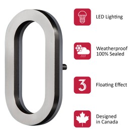 Backlit Illuminated LED House Numbers 5" - Satin Nickel - Address Signs Lighted Plaque - Outdoor/Indoor - Modern - Low-Voltage or 120V - Weatherproof and Corrosion Resistant – Day & Night (#0)