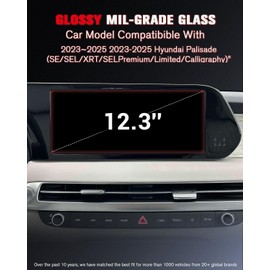 ASZSK For Glossy Tempered Glass 2023 2024 2025 Hyundai Palisade 12.3 Inch Touchscreen Screen Protector - Palisade (SE/SEL/XRT/Limited/Calligraphy) Accessories