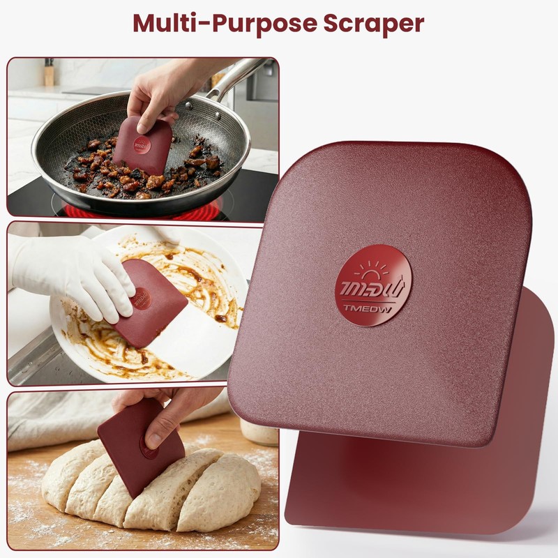 TMEDW Pan Scraper, 5 Pcs Pot Scraper, Pan Scraper Plastic,
