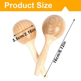 GXGM Pack of 2 Mini Wooden Maracas for Children DIY Rumba Shaker Hammers Egg Shaker Kids Maracas Rattles, Aab
