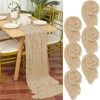 YMHPRIDE 6 Pack Cheesecloth Table Runner, Beige, 90x300cm Light Brown