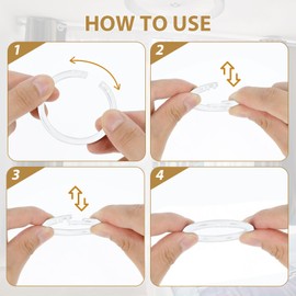 JOZMMZEOOA Shower Curtain Rings, Pack of 100 Curtain Hooks, Inner Diameter 40 mm, Shower Curtain Rings, O-Shaped Curtain Hooks for Curtain Rings, for Shower Curtain Hooks, Kitchen/Bathroom (White)