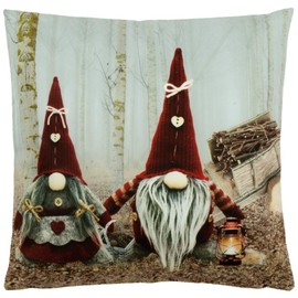 Raebel OHG Soft Cushion Cover 40 x 40 cm Christmas Gnome Christmas Cushion Cover 100% Polyester
