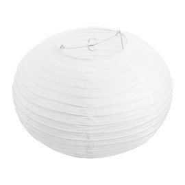 DOITOOL Round Paper Lanterns White Round Paper Japanese Pendant Lamp Shade Hanging Paper Lantern Lamps Shade Floor Light Bulb Cage Guard for Living Room Bedroom, 11.7 x 11.7x 7.4 inch