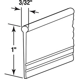 Prime-Line M 6184 Vinyl Shower Door Bottom Sweep, 37 In. x 1 In. Strip, Clear (Single Pack)