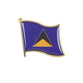 Collectible Novelty Flag Pin for Backpack, Scarf - Made From Jeweler Class Metal - Spartan and the Green Egg Explorer Flag Pin: Saint Lucia (#180)