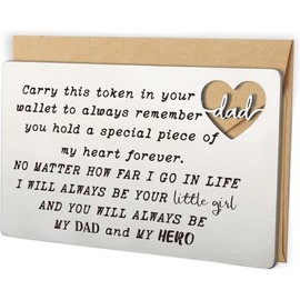 Dad Gifts From Daughter,  Engraved Wallet Card Inserts, Birthday Father's Day Thanksgiving Christmas Valentines Card Father Papa - Style: Thank You Dad