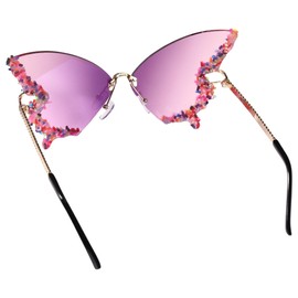 Party Sunglasses Butterfly Sun Glasses Gifts for Womens Retro Classic Wedding Rave Accessories UV Blocking Eyewear