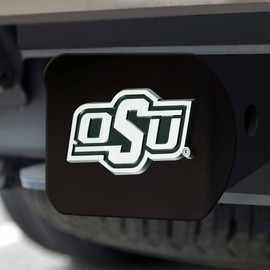 FANMATS 25067 Oklahoma State Cowboys Black Metal Hitch Cover with Metal Chrome 3D Emblem