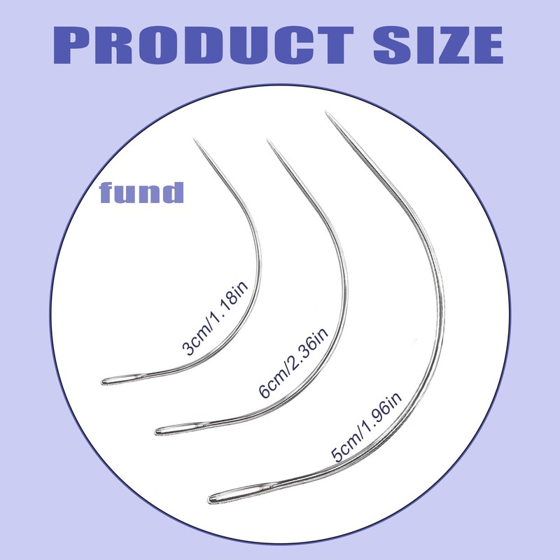 6-Pack Curved Upholstery Needles for Hand Sewing, Repair Kit -