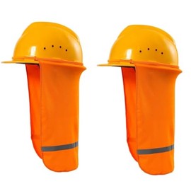 DUOLEIMI Helmet Rattle, 2 Piece Sunshade, Neck Cover, For Installation, Cold Feeling, Neck Guard, Neck Shade, Sun Shade, High Visibility, Heatstroke Prevention, Sweat Absorbent, Quick Drying (Orange)
