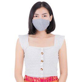 Lofbaz Cloth Face Coverings Cotton Fabric with Filter Pocket Washable Reusable (Gray - Pack of 3, Adult Large)