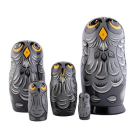 Heka Naturals Russian Matryoshka Dolls, 5 Traditional Matryoshkas | Babushka Wooden Dolls, Handmade in Russia