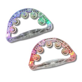 JP Number Tambourine Musical Instrument Party Supplies LED Luminous Tambourine Event Karaoke Banquet Supplies (Set of 2)