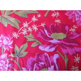 Kaffe Fassett RUSTIC FLORAL RED GP108  1/2 yard original   5 yd piece available