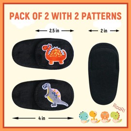 Astropic 2Pcs Eye Patches for Kids | Boys Dinosaur Eye Patch for Glasses | Medical Eye Patches for Children with Lazy Eye | Amblyopia Eye Patch for Toddlers (Right Eye)