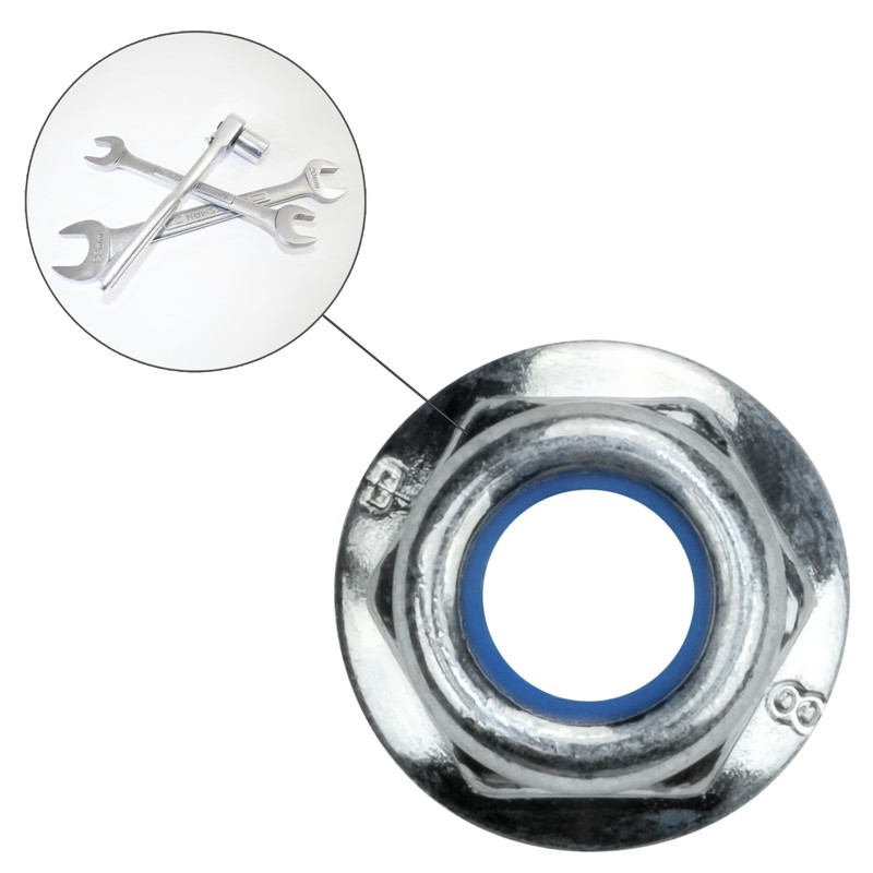 Pack of 50 Self Locking Flange Nuts - Rustproof with