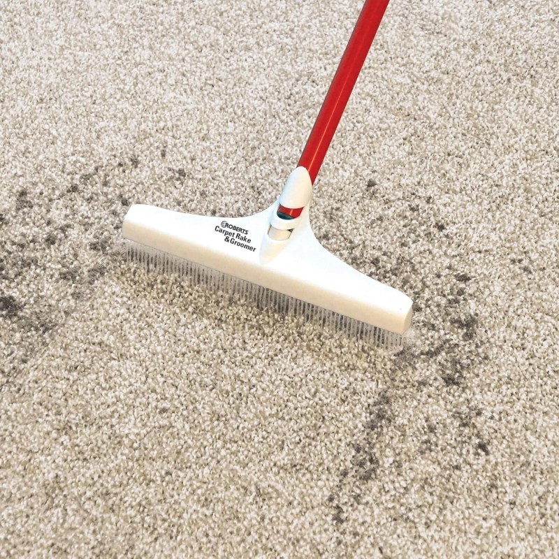 ROBERTS 12" Carpet Rake and Groomer with 51" Handle