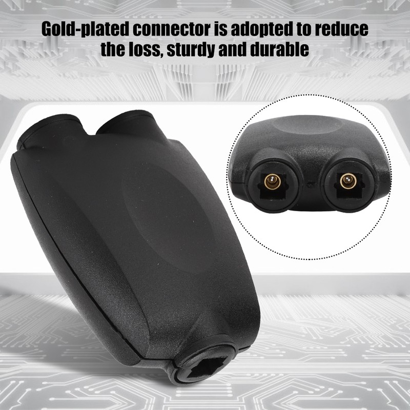 2PCS SPDIF Square Port Optical Fiber 1 Input 2 Output