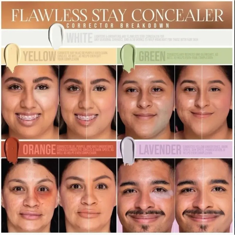 Tonos De Corrector Beauty Creations Flawless Alta Cobertura Tono Verde