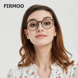 Firmoo Blue Light Glasses Without Visibility Women Men Round Retro Blue Light Filter Computer Glasses Anti-Glare, Large UV Protection Glasses leopard