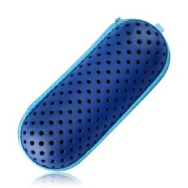 Lotsdonxia Swim Goggle Case with Drain Holes Zipper Waterproof EVA Protective Storage for Swimming Goggles, Caps Accessories (Blue)