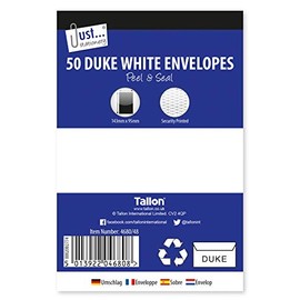 Tallon Just Stationery 50 Peel and Seal Envelopes - White