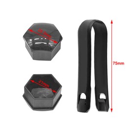 QitinDasen Pack of 20 21 mm Car Wheel Nut Covers, Universal Tyre Nut Caps, Hexagonal Car Hub Screw Cover with Removal Tool (Grey)