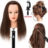S-noilite 100% Human Hair Mannequin Head Hairdresser Practice Styling Cosmetology