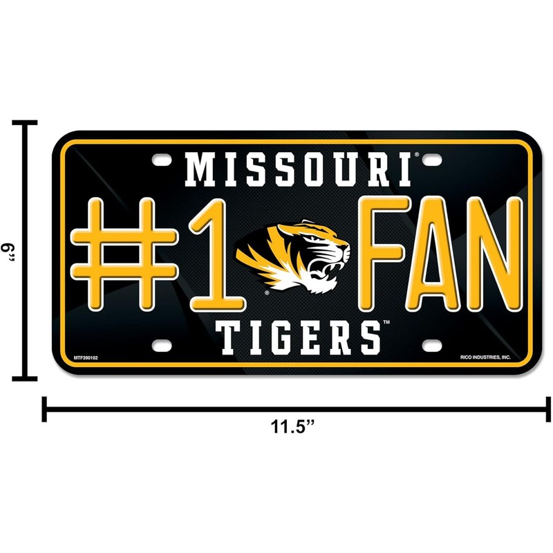 Missouri Mizzou Tigers #1 Fan - 12x6 Metal License Plate