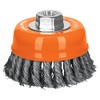 Truper CT-610M, Carda copa, alambre trenzado fino, 4", milimétrica p/esmeril