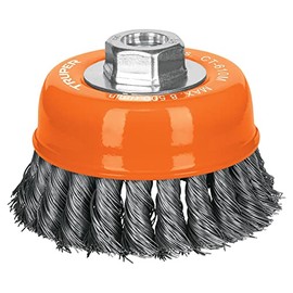 Truper CT-610M, Carda copa, alambre trenzado fino, 4", milimétrica p/esmeril
