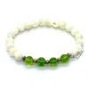 Peridot and Mother of Pearl Stretch Bracelet | August Birthstone