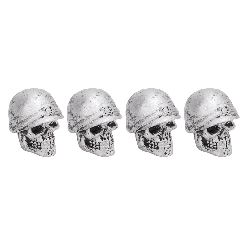 4PCS Tire Valve Caps Skull Style Anti Oxidization Universal for