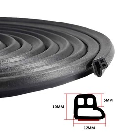 Universal Car Weather Stripping, Self-Adhesive Auto Door Rubber Seal Strip, Engine & Window Noise Insulation (47/100" x 2/5" x 33 Feet)