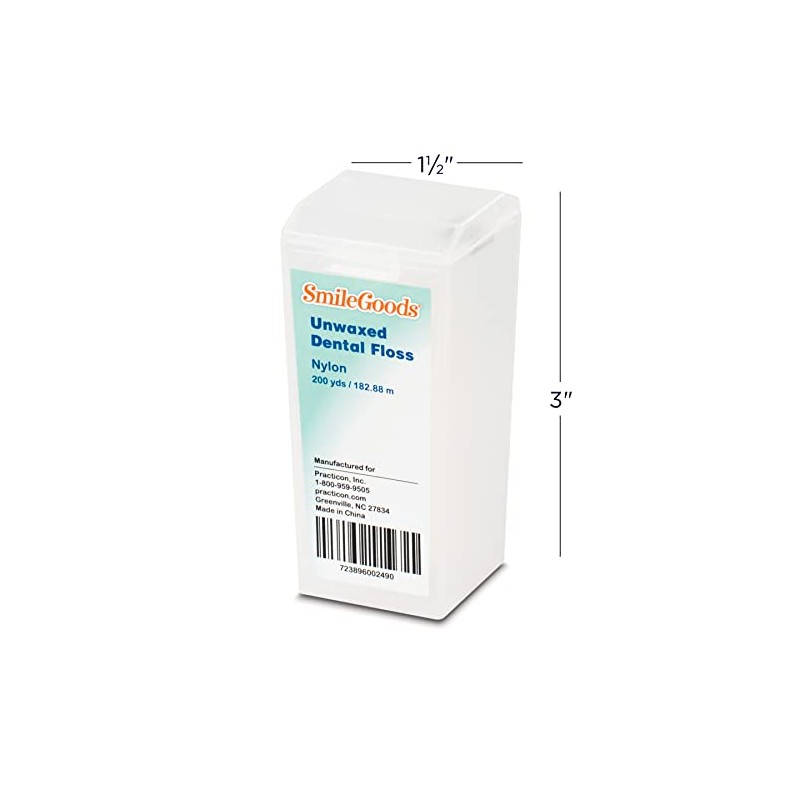 Practicon SmileGoods Hilo Dental sin Encerar Nailon 200 Yardas