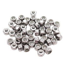 BinifiMux 100pcs 10-32 Nylon Inserted Lock Nuts - 304 Stainless Steel, #10-32 Nylock Nuts for Furniture, Tools, Handle