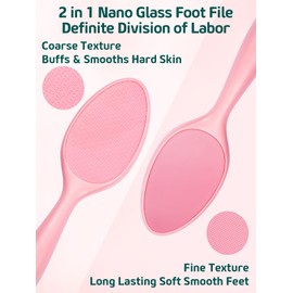Sunivaca 2-Sided Glass Foot File Callus Remover without Drain Stand (Pink)